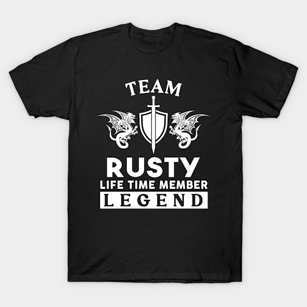 Rusty Name T Shirt - Rusty Life Time Member Legend Gift Item Tee T-Shirt by unendurableslemp118